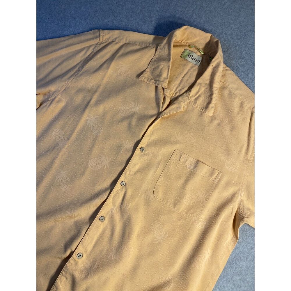 Cubavera Men's Button‎ Up Shirt Size XL Orange Silk